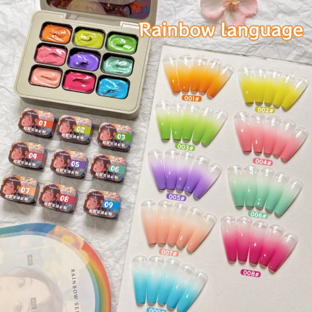 9-Colors Gel Palette for Ombre Nail Art